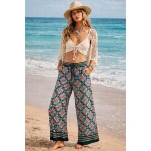 New Nanette Lepore Paloma Pants Sz M Beach Swim Lounge Resortwear Boho Retro Y2K